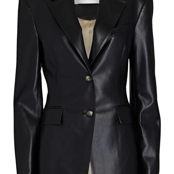 Nanushka Fathi Vegan Black Leather Blazer Size M - Picture 2 of 10